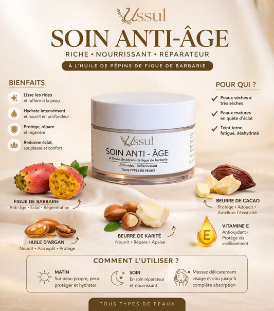 Crème anti-âge figue de barbarie Ussul soin visage raffermissant naturel