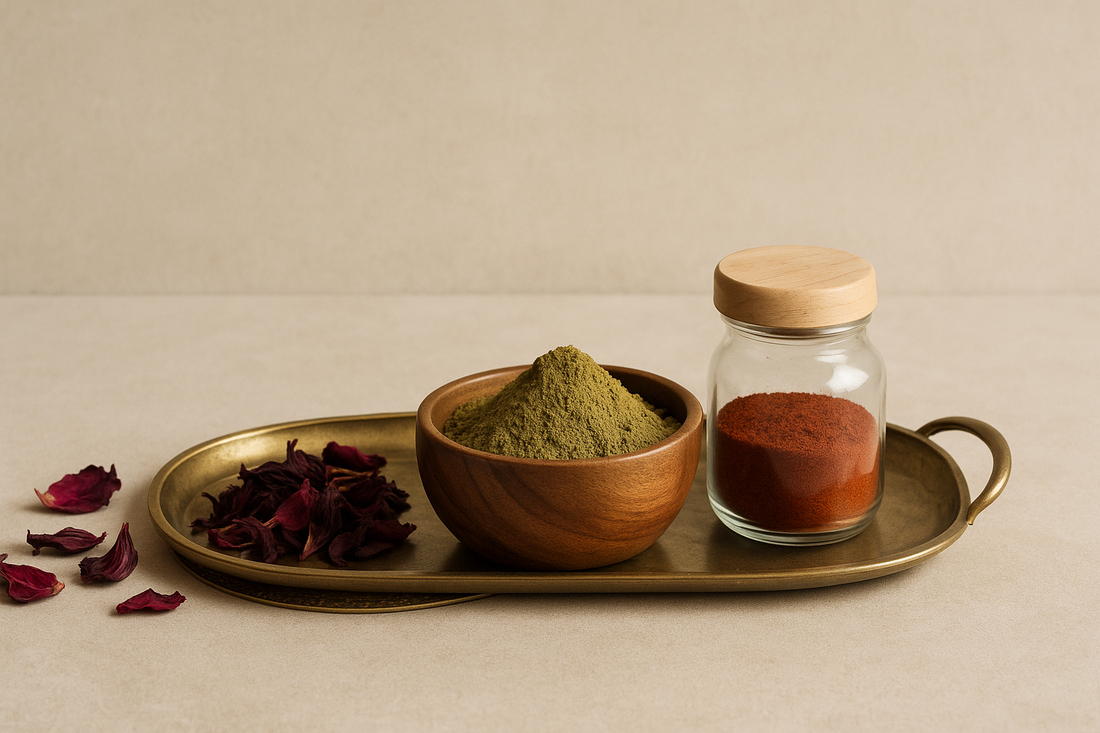 Mélange henné du Maroc hibiscus aker fassi reflets cuivrés – Ussul