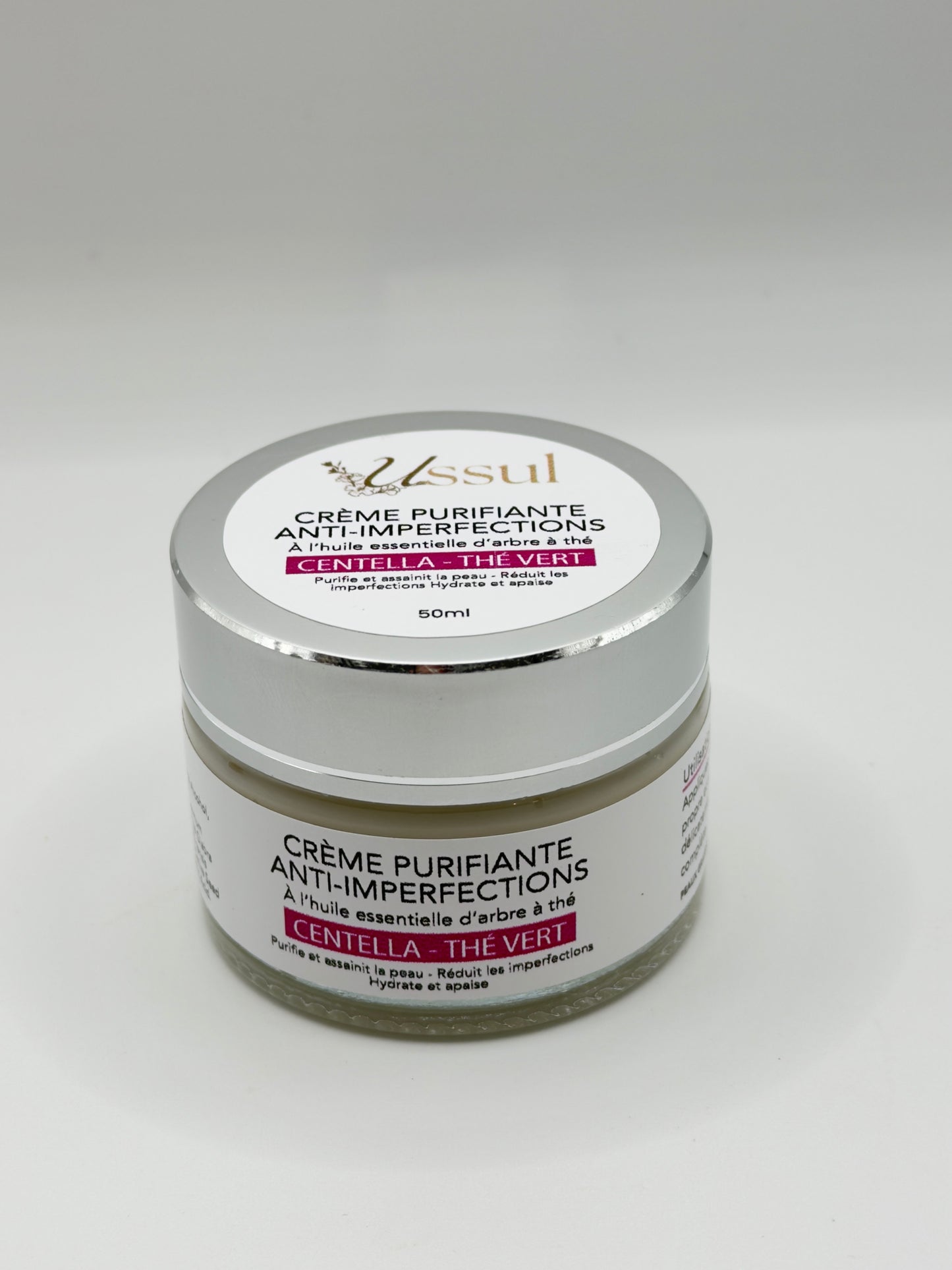 Crème purifiante anti imperfections centella thé vert Ussul