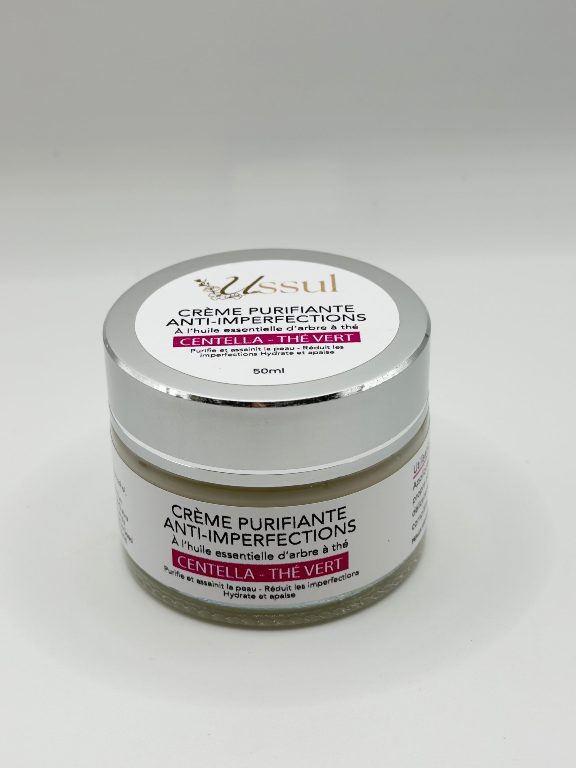 Crème purifiante anti imperfections centella thé vert Ussul