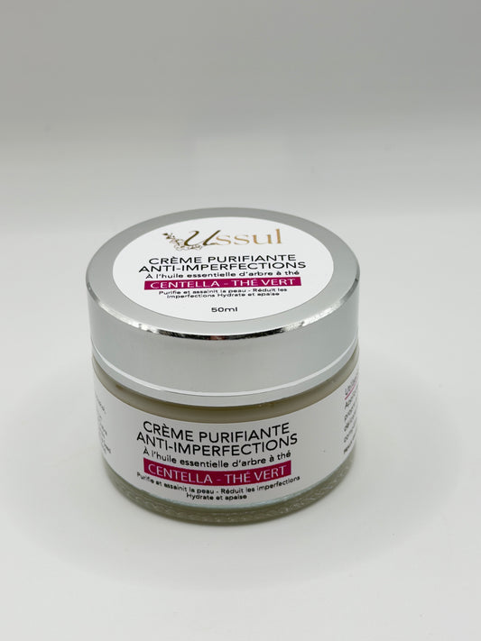 Crème purifiante anti imperfections centella thé vert Ussul