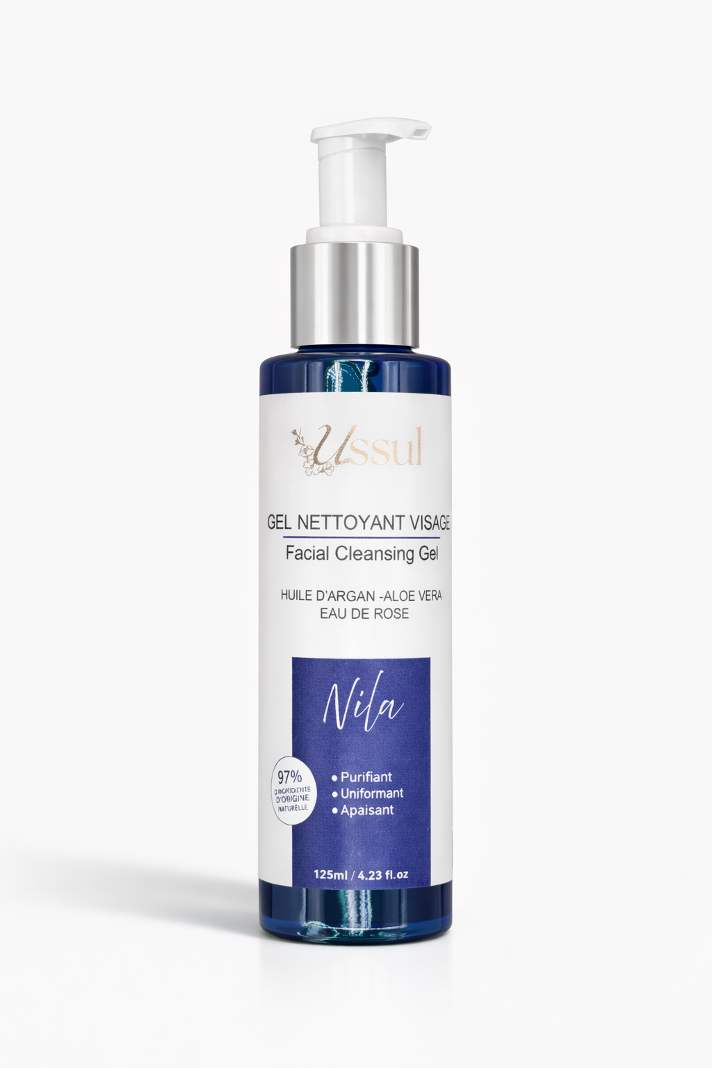 gel pompe Nila ussul nettoyant visage aloe Vera eau de rose 
