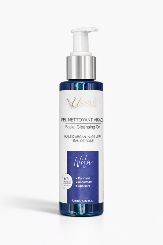 gel pompe Nila ussul nettoyant visage aloe Vera eau de rose 