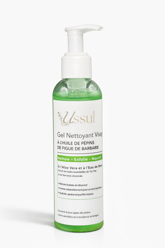 gel nettoyant visage à l'huile de pépins de figue de barbarie  USSUL