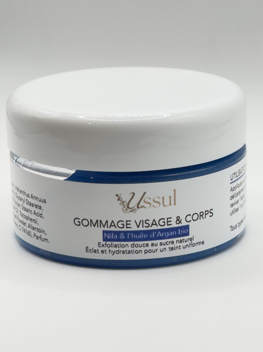 Gommage visage Nila huile Argan sucre naturel 