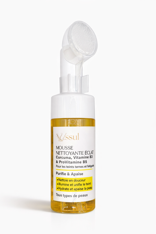 pompe mousse nettoyante éclat curcuma USSUL