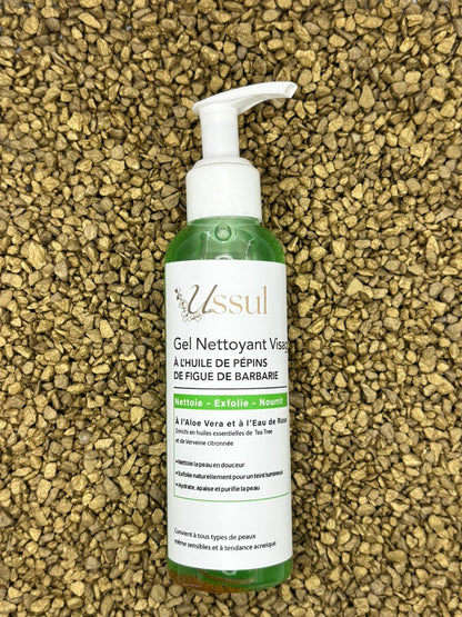 gel nettoyant visage à l'huile de pépins de figue de barbarie  USSUL
