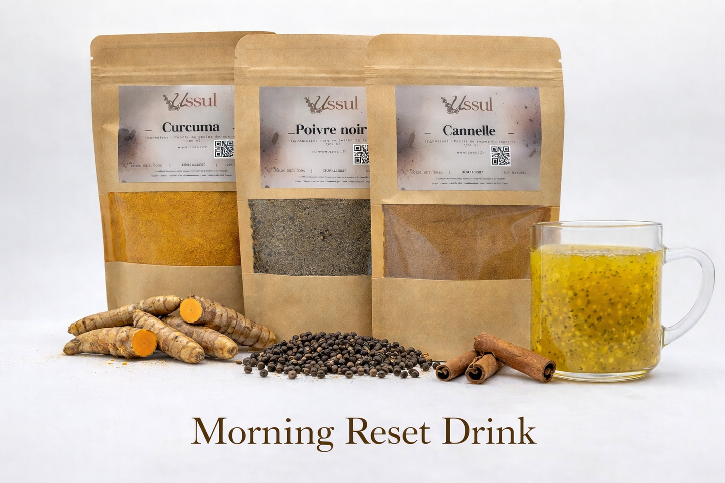 Pack Reset Morning Routine by Ussul – curcuma gingembre poivre noir premium