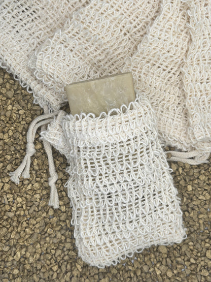🌿 Pochon à Savon Exfoliant en Coton & Lin