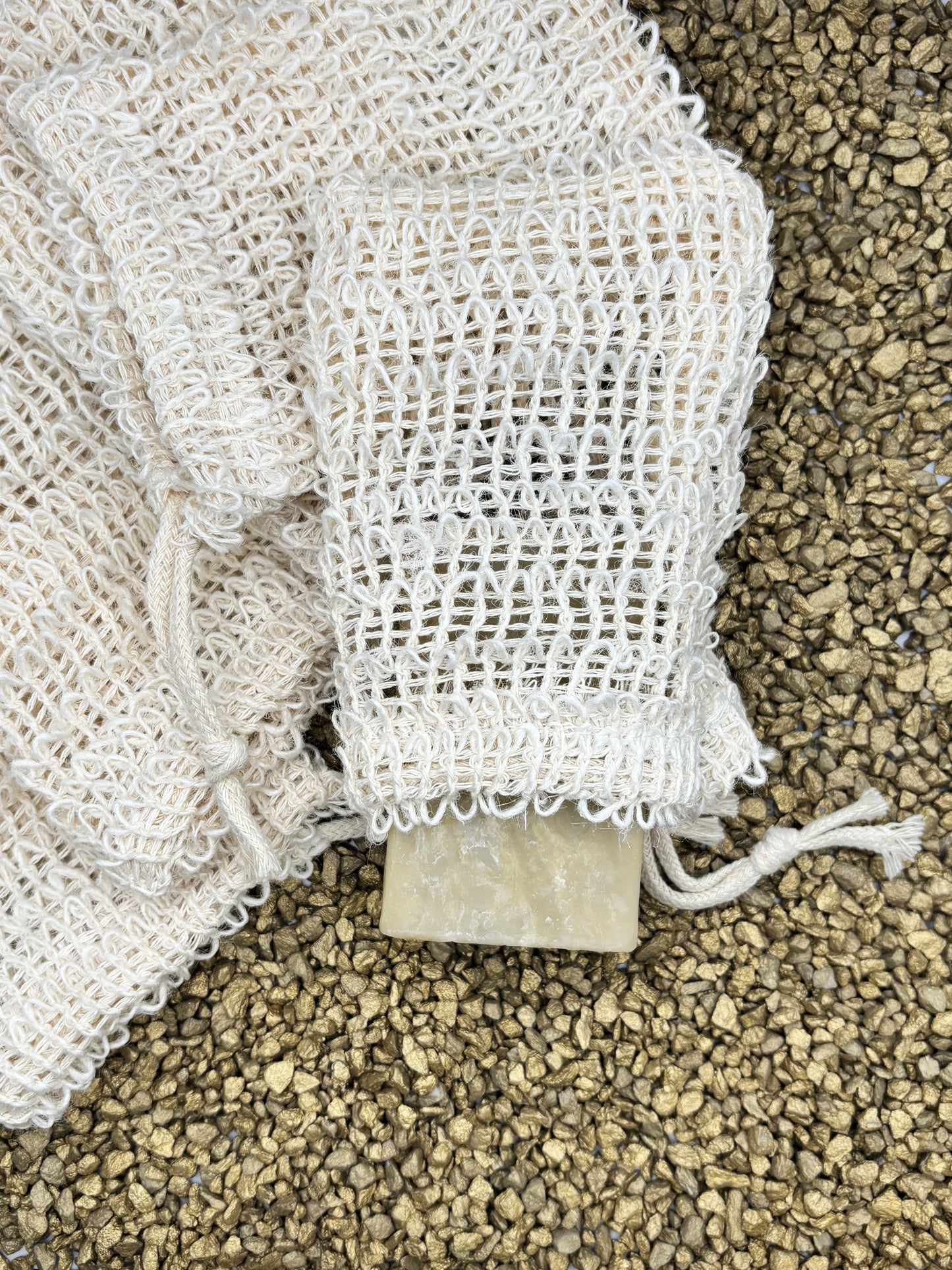 🌿 Pochon à Savon Exfoliant en Coton & Lin