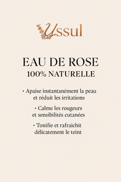 EAU DE ROSE APAISANTE CALME LES ROUGEURS SENSIBILITE CUTANE TONIFIE ET RAFRAICHIT DELICATEMENT LE TEINT
100% NATURELLE