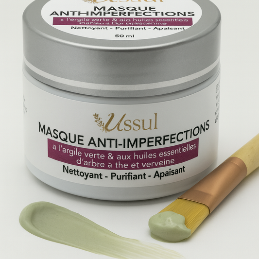 Masque anti imperfections USSUL nettoyant apaisant purifiant argile verte tea tree verveine