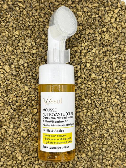 pompe mousse nettoyante éclat curcuma USSUL
