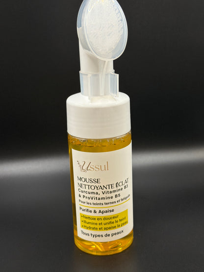 pompe mousse nettoyante éclat curcuma USSUL