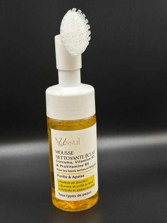 pompe mousse nettoyante éclat curcuma USSUL