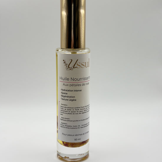 Huile visage peaux sèche  infusée aux pétales de roses Ussul