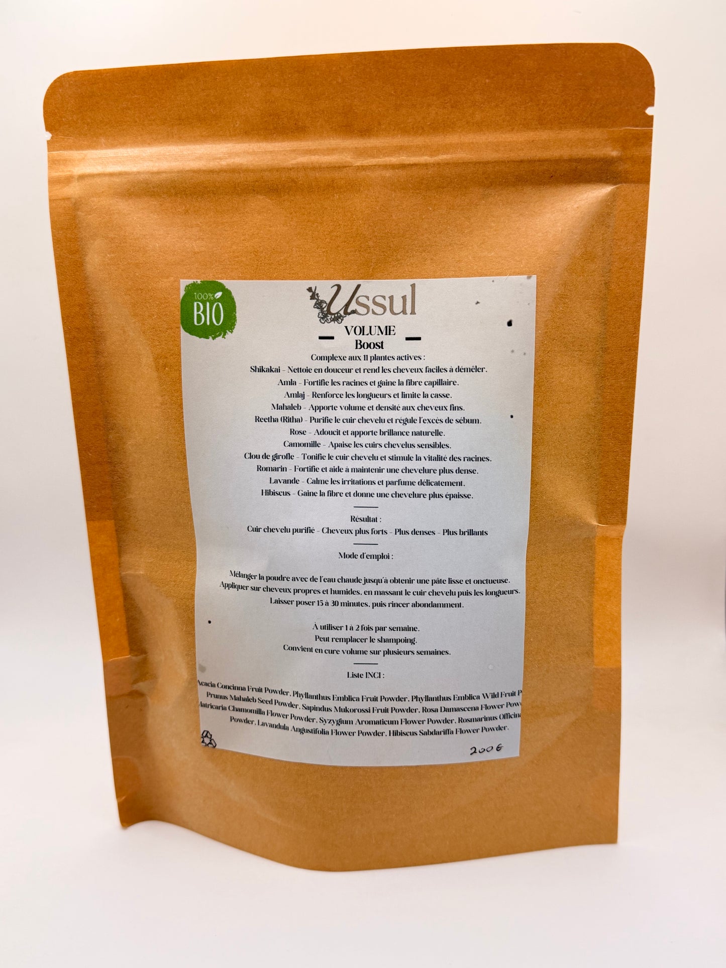 soin volume cheveux naturel Ussul volume boost poudre de plantes pour cheveux fins et sans volume
